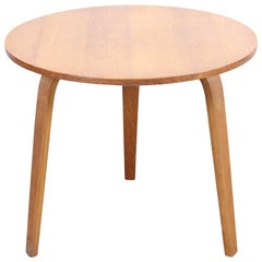 Vintage Dutch Oak plywood Round Side Table by Cees Braakman for Pastoe, 1950's 