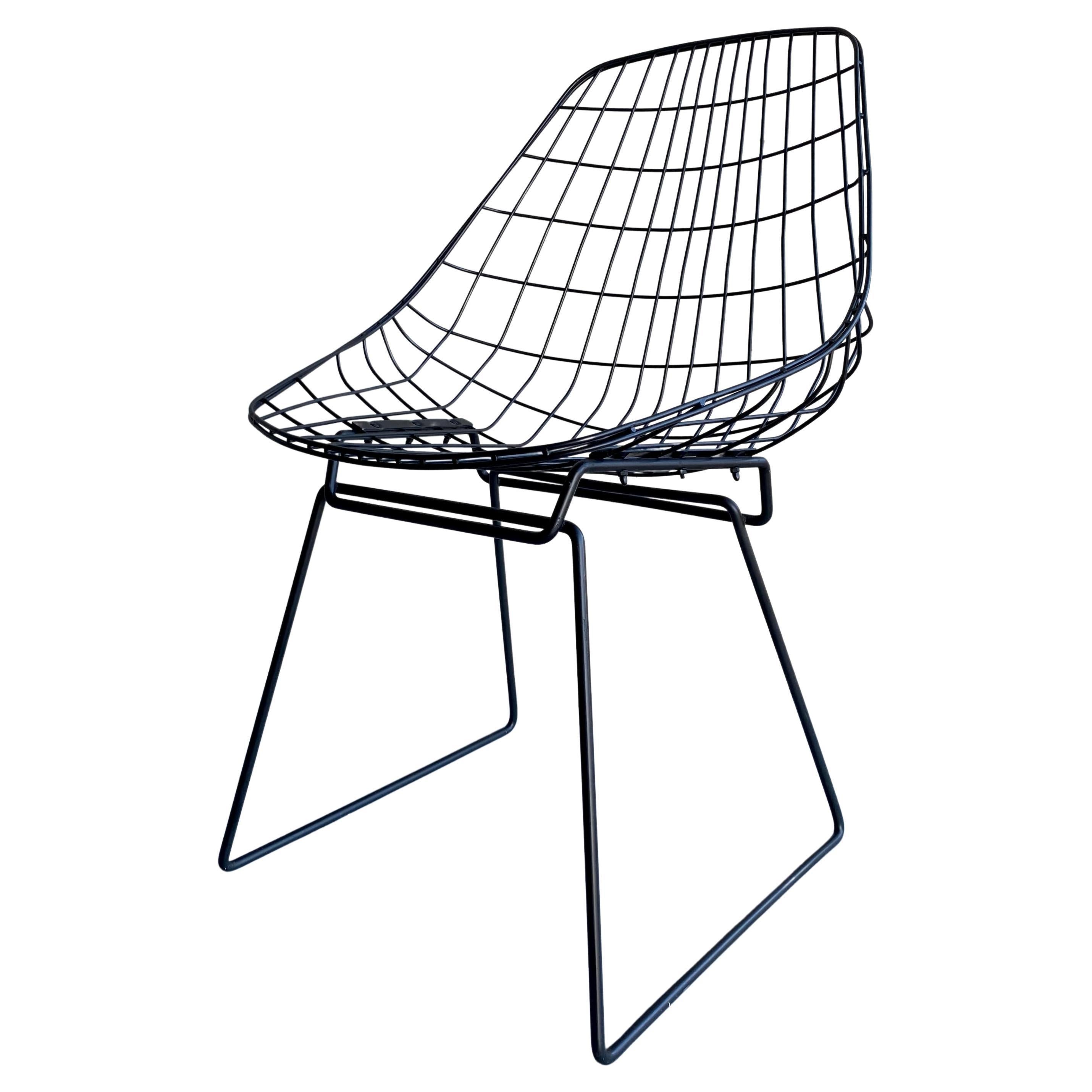 Pastoe "Sm05" Black Wire Chair by Cees Braakman, Netherlands 1960