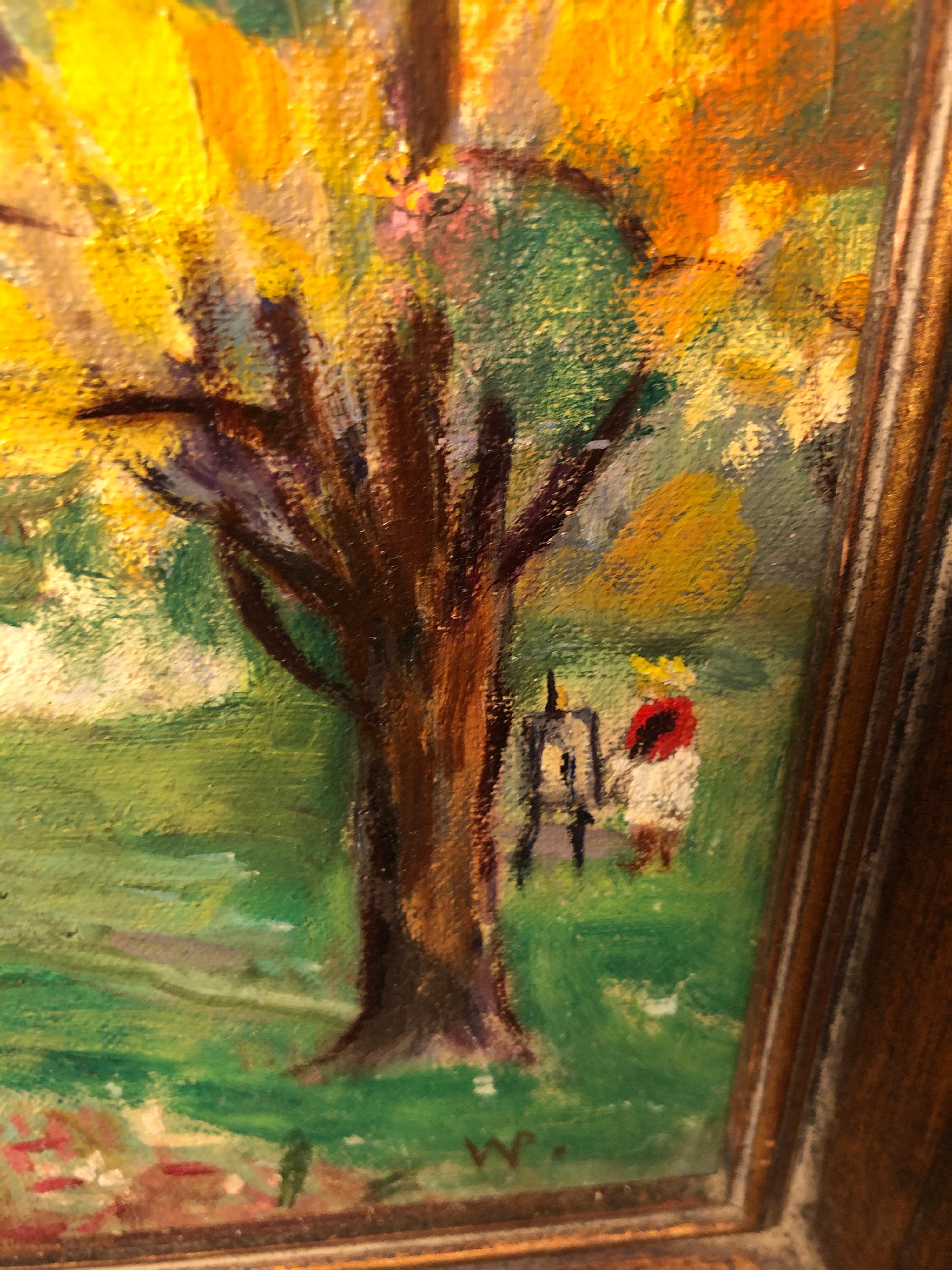 Pastoral Oil on Board of Church For Sale 8