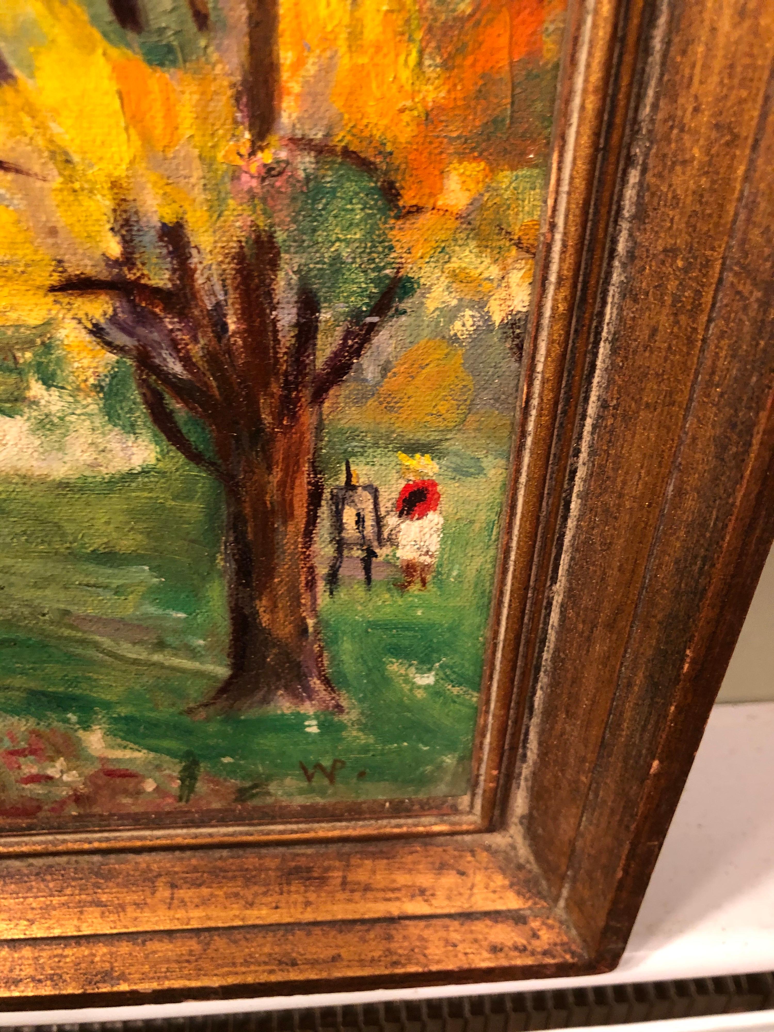 Pastoral Oil on Board of Church For Sale 14