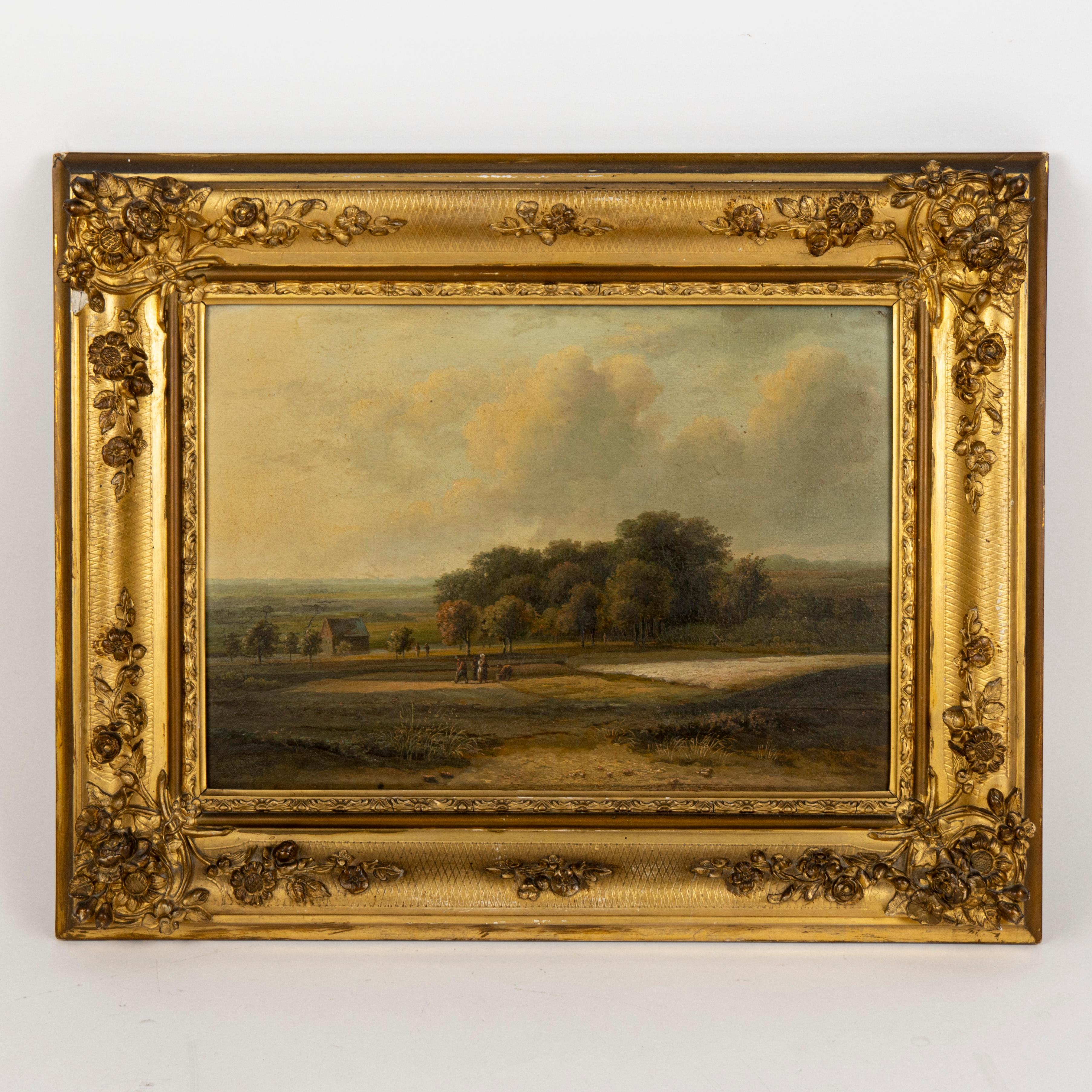 Oil on panel painting by Andreas Danekes (Amsterdam 1788, 1855 Hilversum) 