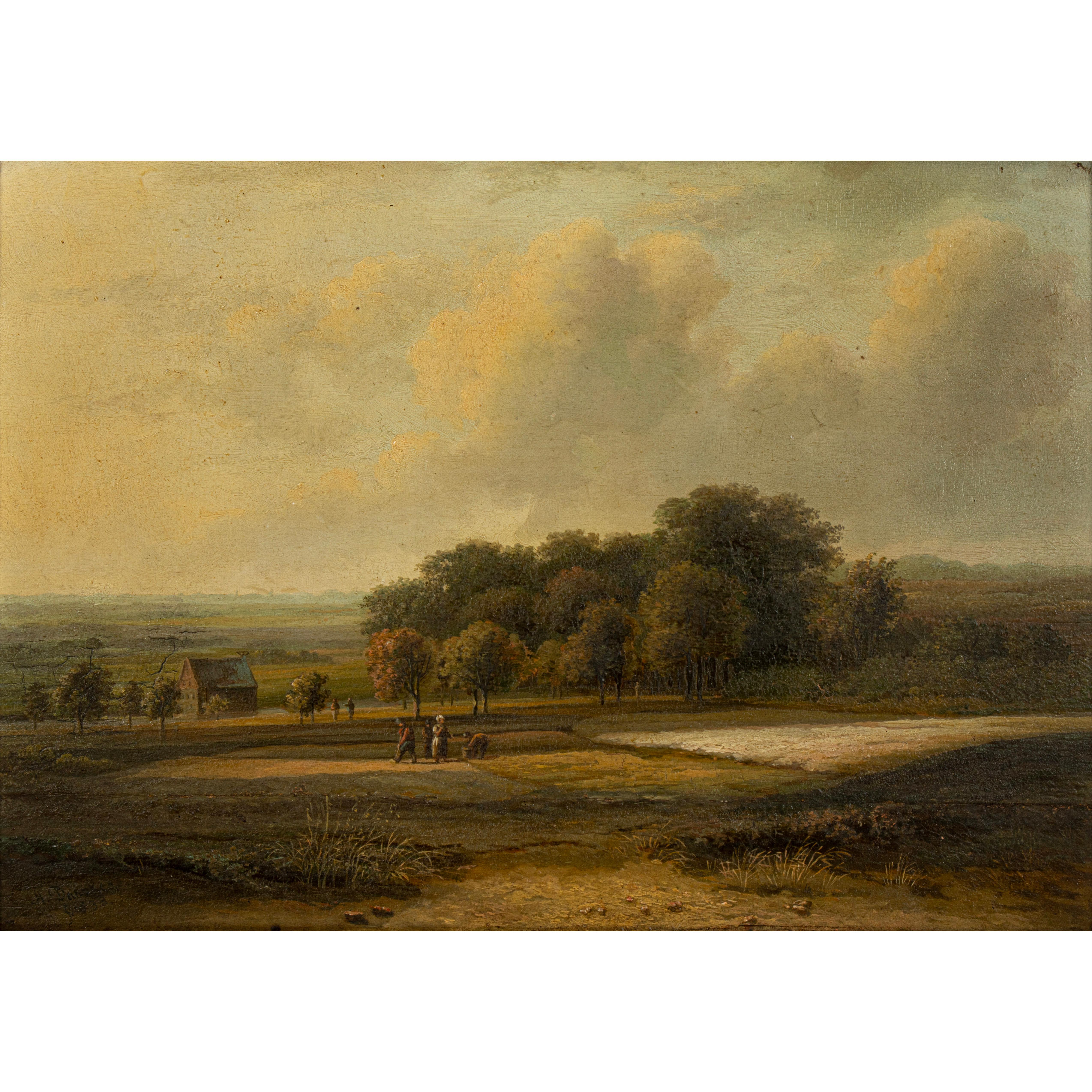 Dutch Pastoral scene by Andreas Danekes (1833) For Sale