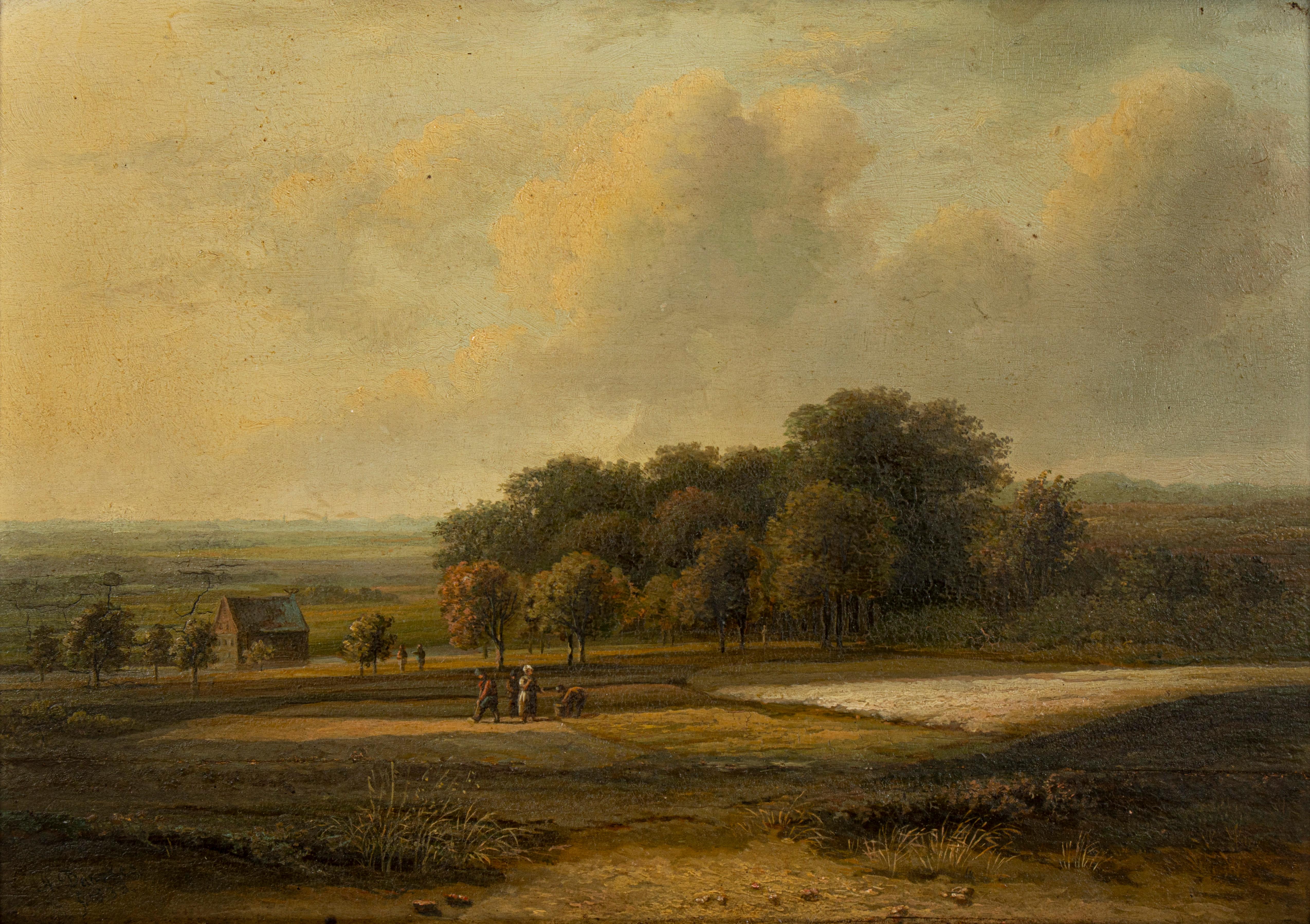 Pastoral scene by Andreas Danekes (1833) In Good Condition For Sale In AMSTELVEEN, NL