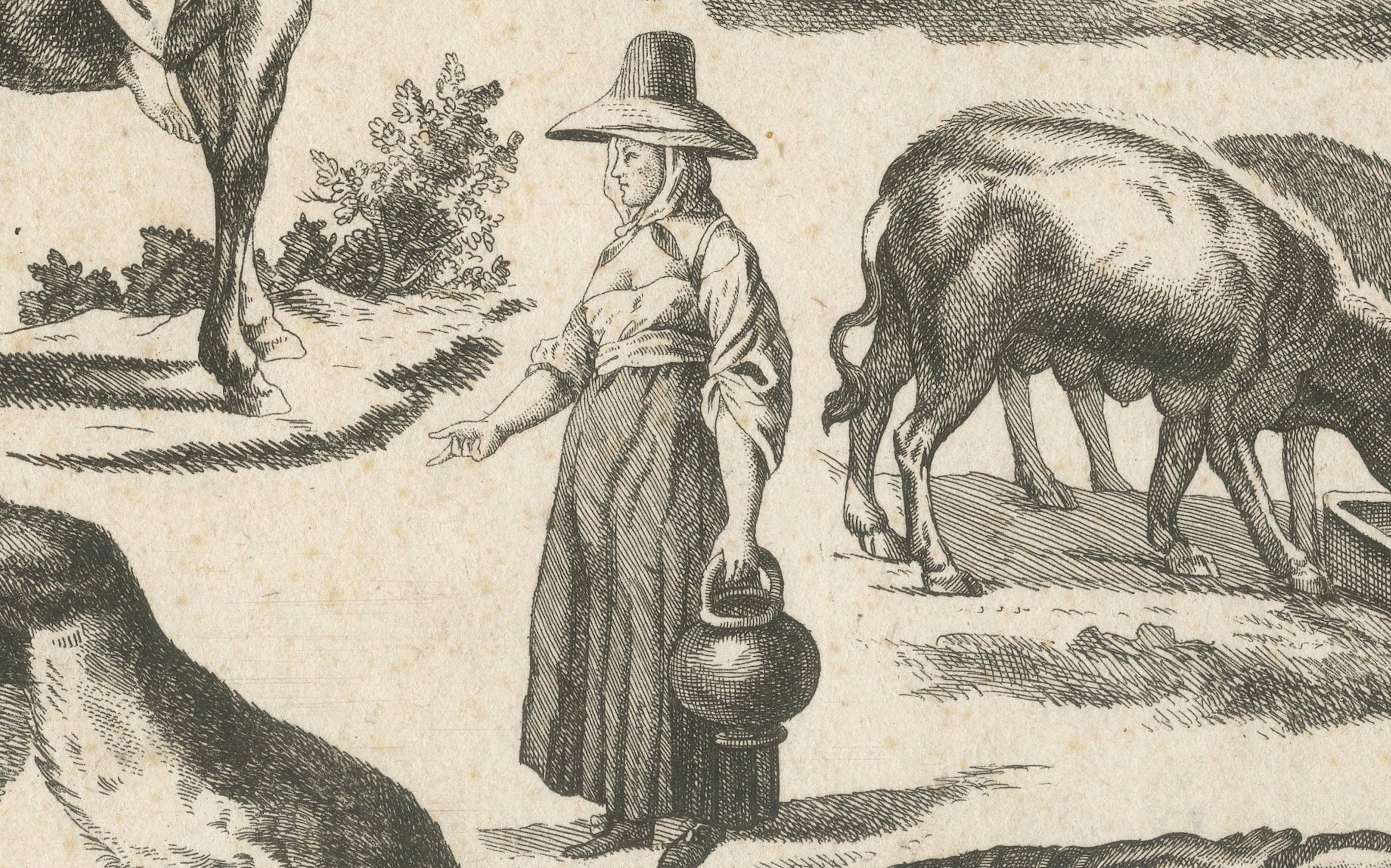 Engraved Pastoral Scenes: A Study of Rural Life and Animals, 1770 For Sale