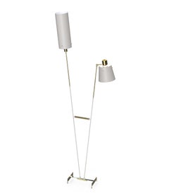 Pastorius Floor Lamp in Brass with Black Shades