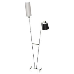 Pastorius Floor Lamp in Brass with Black Shades