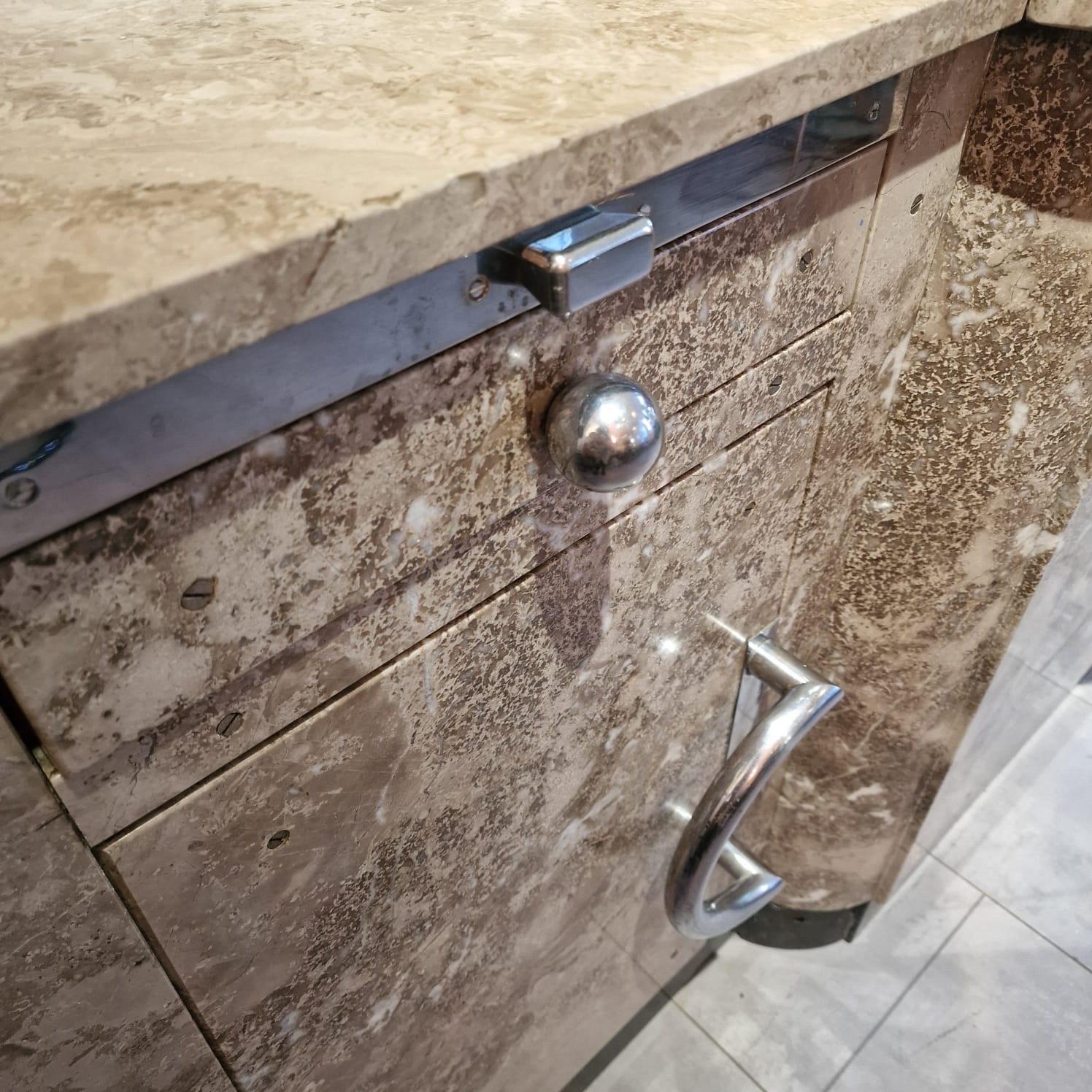 Marble Pastry store marble credenza For Sale