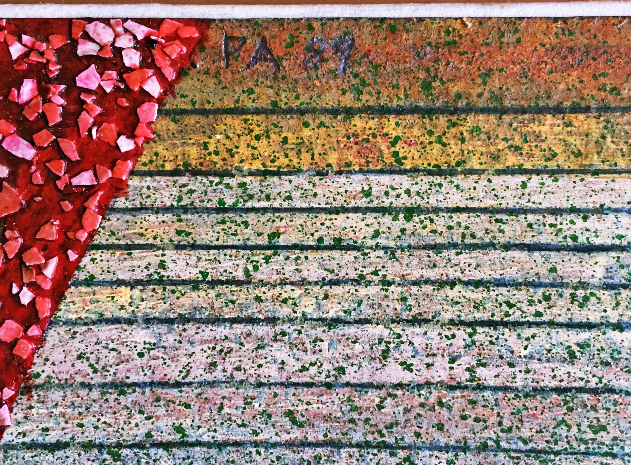 Pat Adams
Free More, 1989
Acrylic and encaustic painting with varnish on paper laid down on canvas
Hand signed and dated on the upper left front
Original artist's frame included
This is a unique work
An exquisite encaustic and acrylic painting by