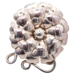 PAT AREIAS 1980 Floral Motif Pendant-Brooch In .925 Sterling Silver