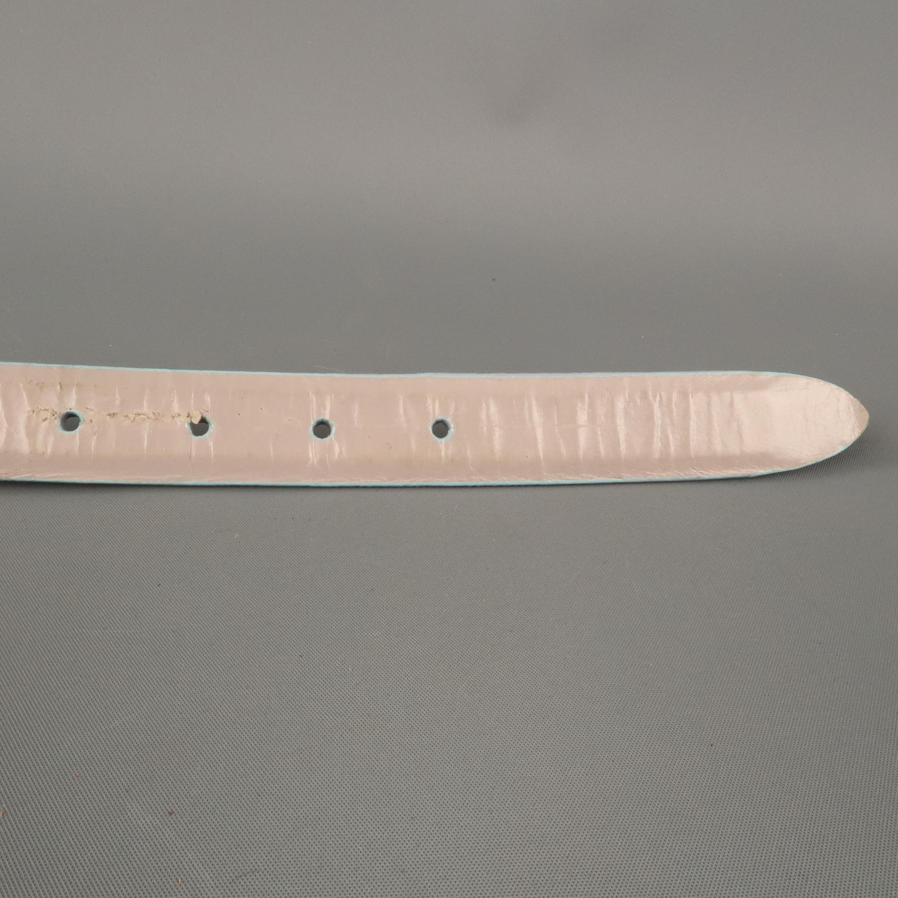 Brown PAT AREIAS Size 34 Light Gray Leather Belt Strap
