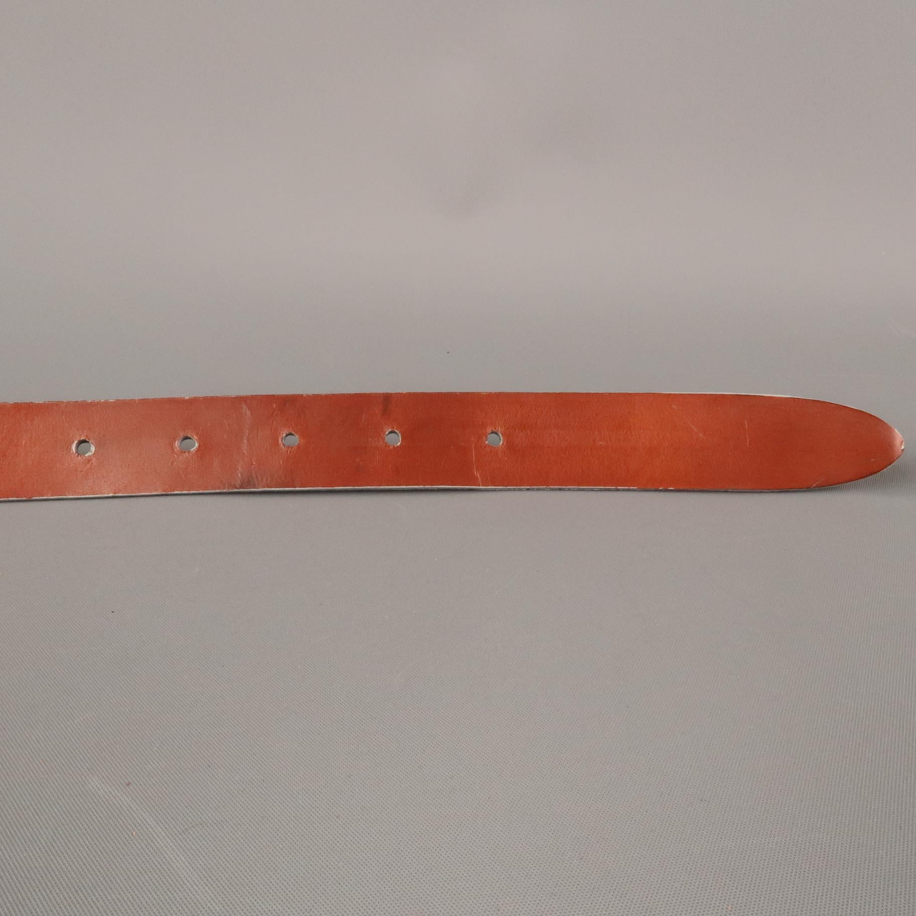 Women's or Men's PAT AREIAS Size 34 Light Gray Leather Belt Strap