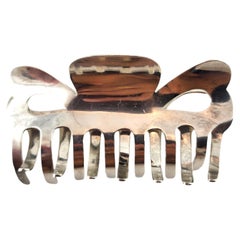 Vintage Pat Areias Sterling Silver Hair Claw Clip #18439