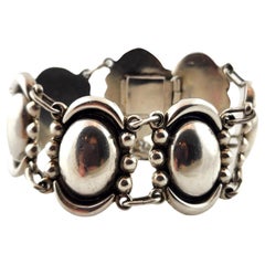 Vintage Pat Areias Sterling Silver Panel Link Bracelet #18347