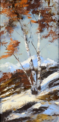 "First Snow" Winter Landscape in Oil on Canvas