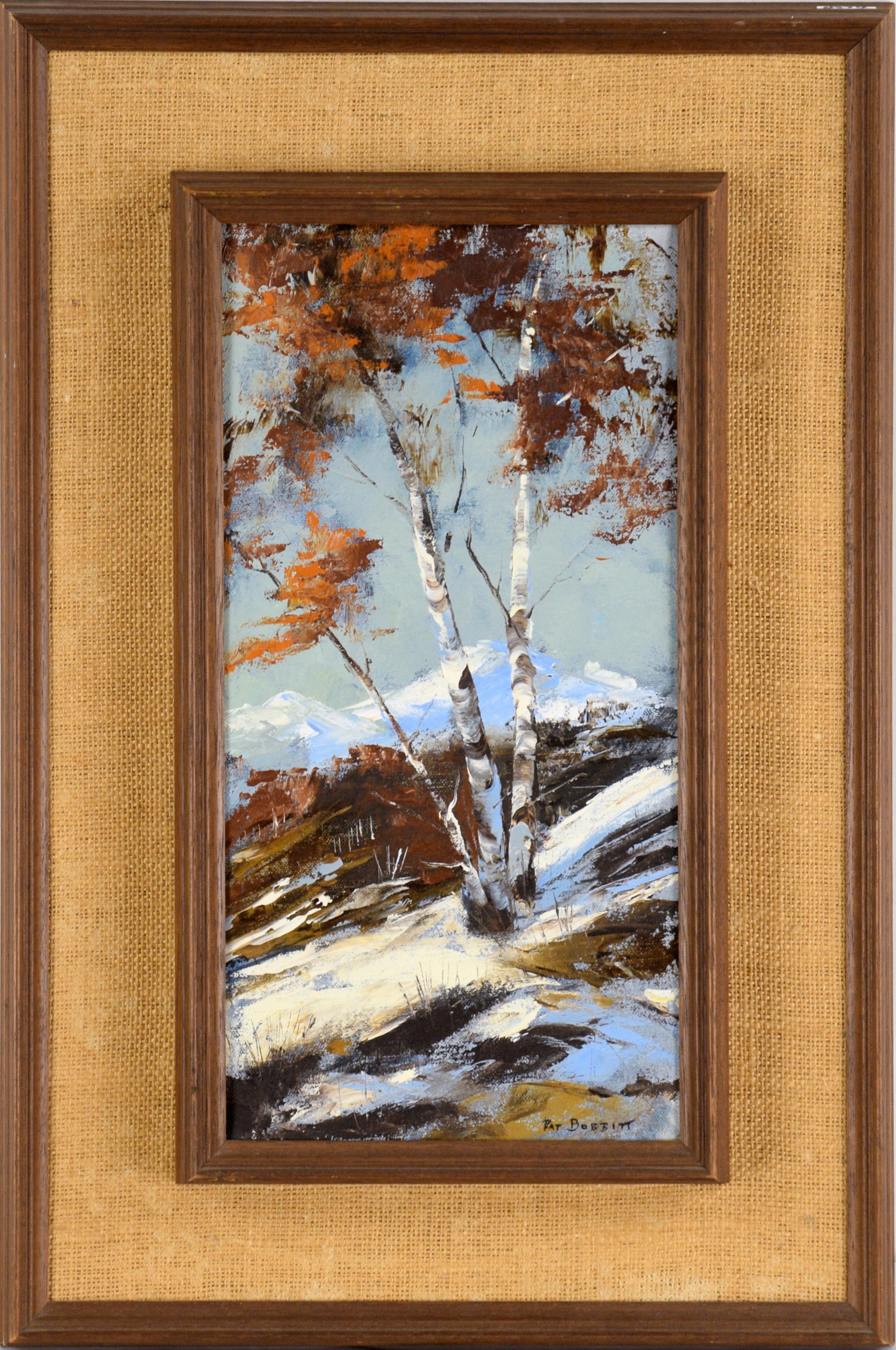 Pat Bobbitt Landscape Painting - "First Snow" Winter Landscape in Oil on Canvas