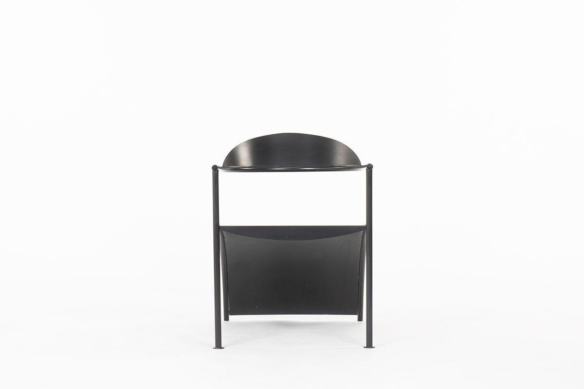Armchair designed by Philippe Starck for XO en 1986 (signed in the back)
Pat Conley II model
Entirely in black lacquered metal