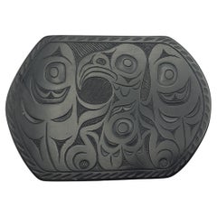 Pat Dixon Signed First Nations Carved Argillite Tray