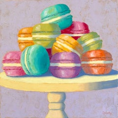 Assorted Macarons, Oil Painting