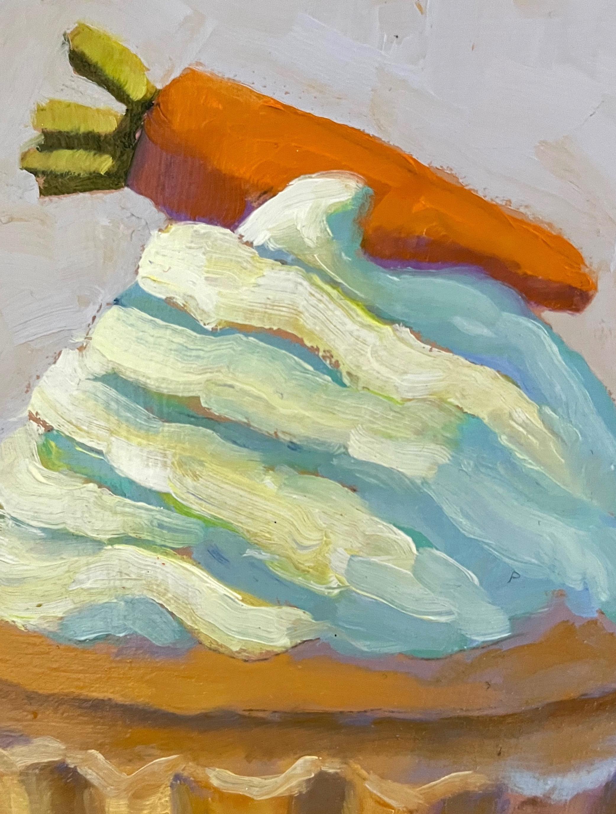 Carrot Cupcake, Oil Painting For Sale 2