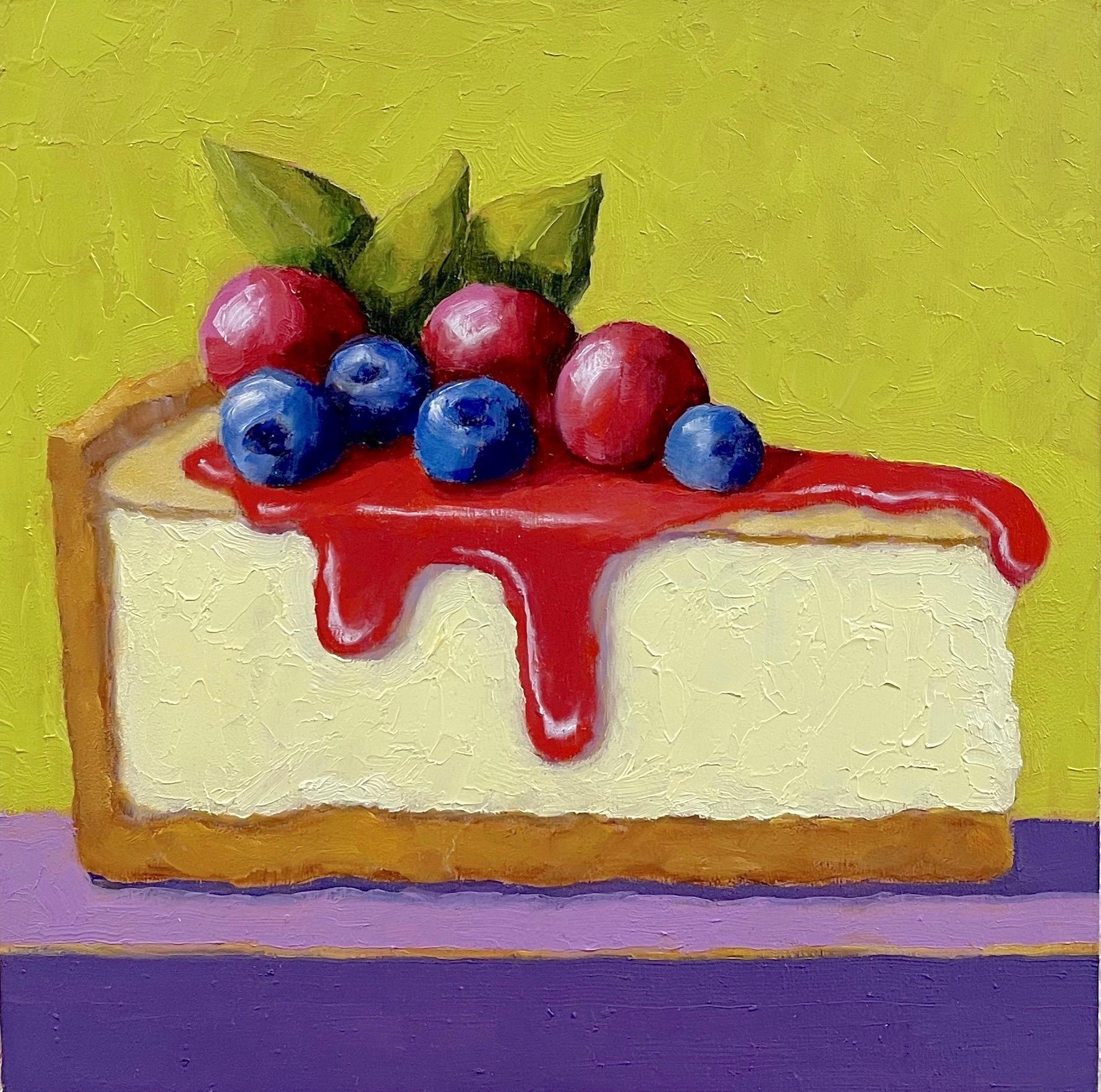 Still-Life Painting Pat Doherty - Gâteau au fromage, peinture à l'huile