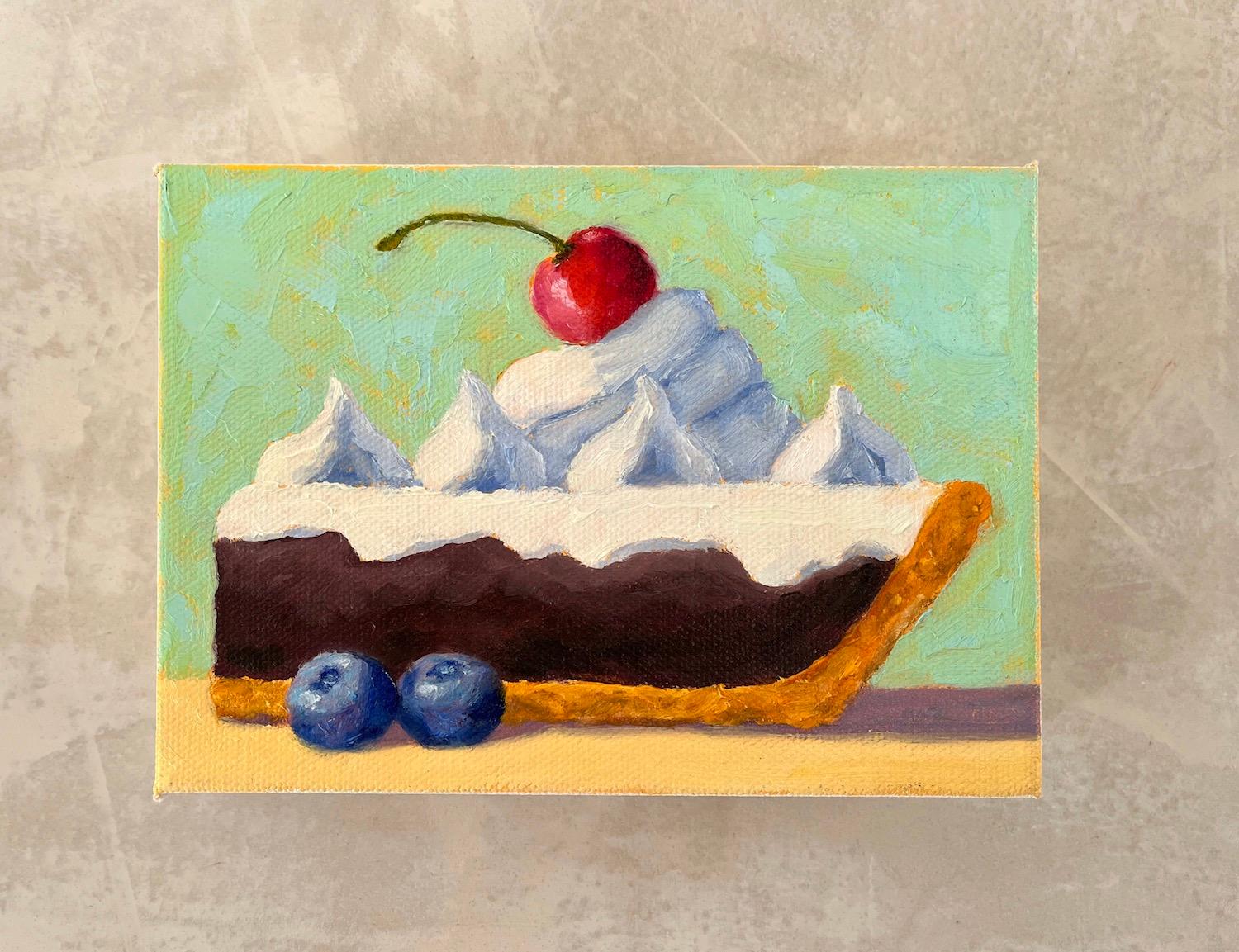Torta alla crema di cioccolato, pittura ad olio - Painting Contemporaneo di Pat Doherty