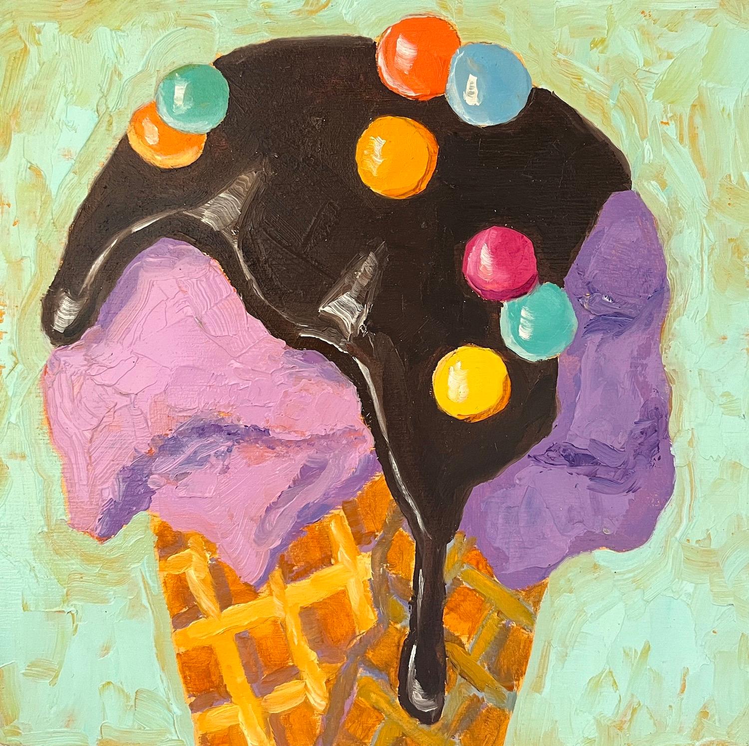 Still-Life Painting de Pat Doherty - Bañado en chocolate, Pintura al óleo