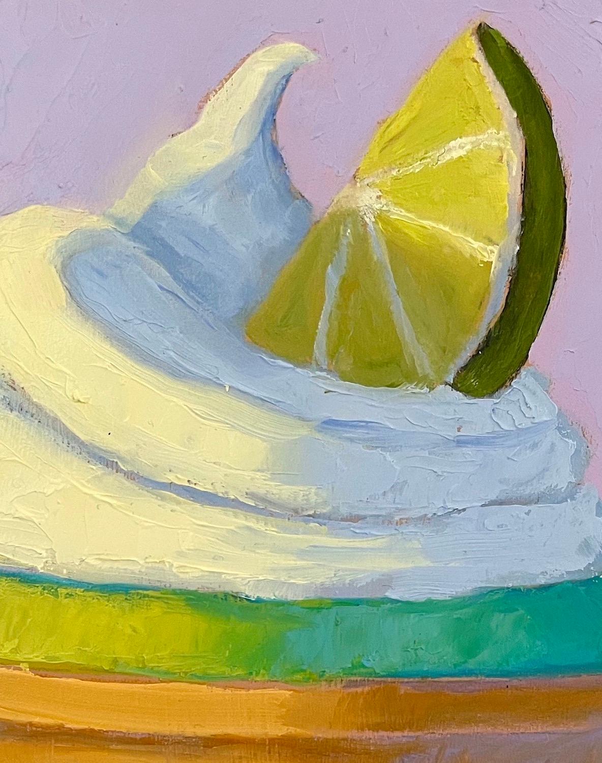 Crostata al lime, pittura ad olio - Still-Life Painting Grigio di Pat Doherty