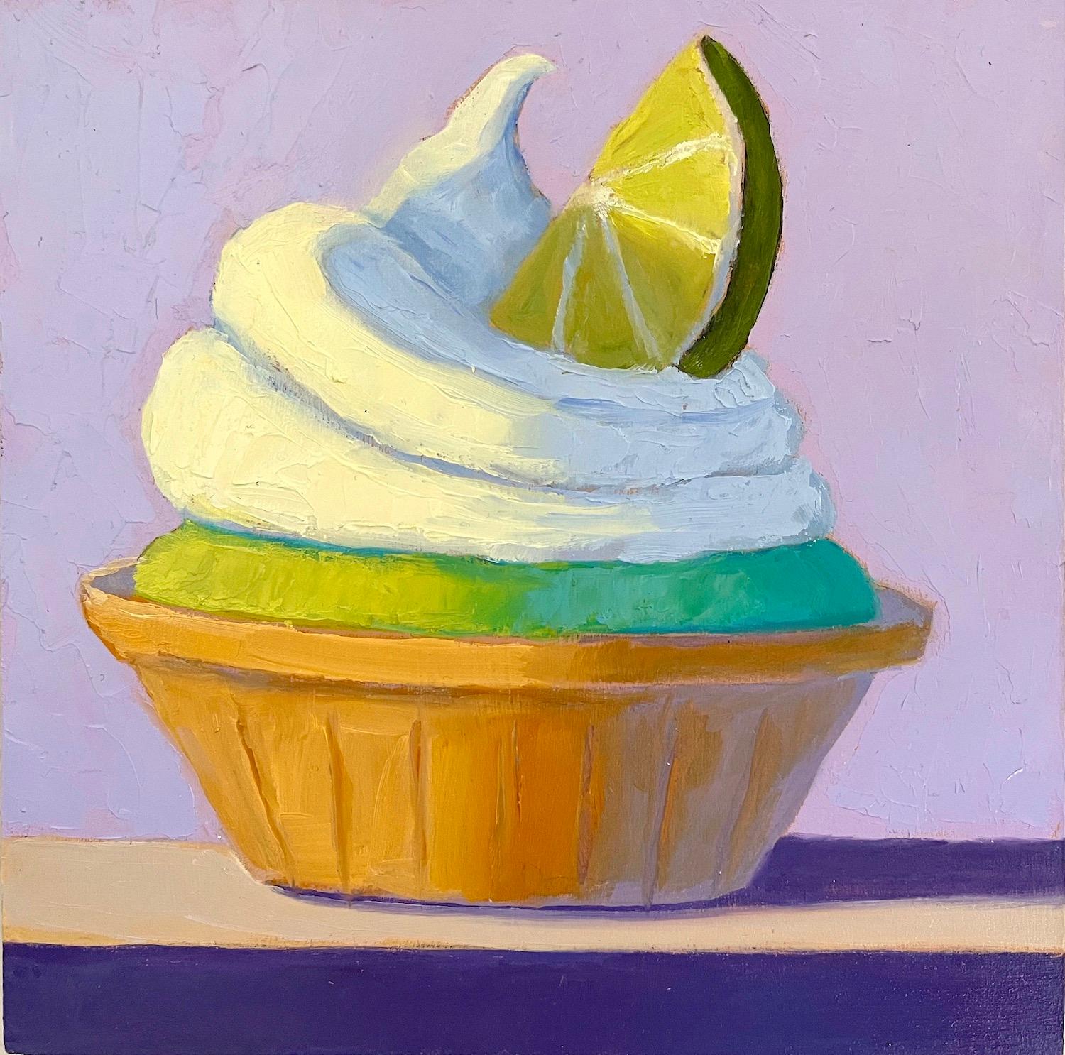 Pat Doherty Still-Life Painting - Lime Tart, Oil Painting