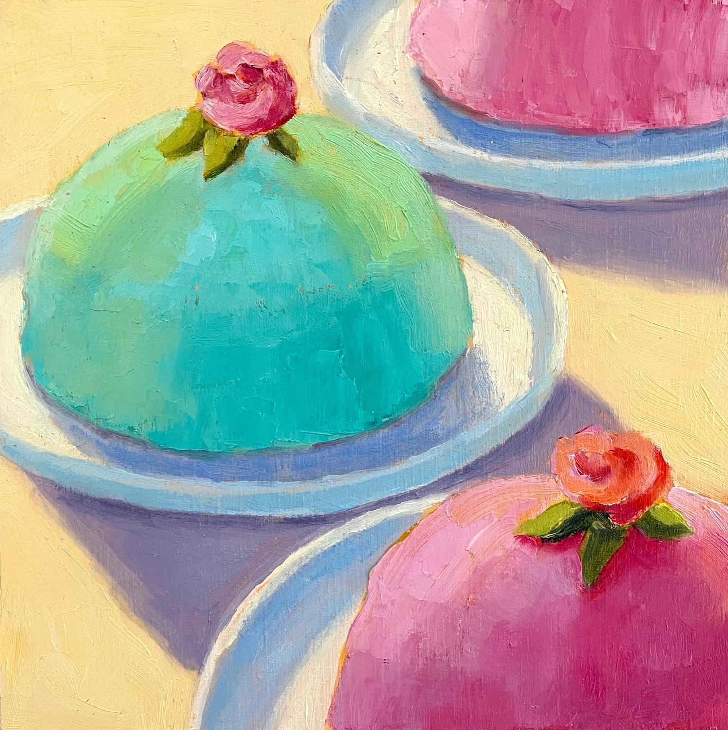 Pat Doherty Still-Life Painting - Princess Cakes, Oil Painting