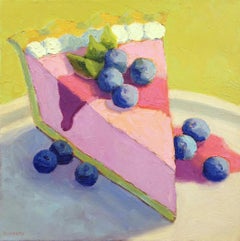 Raspberry Mousse Pie, Oil Painting