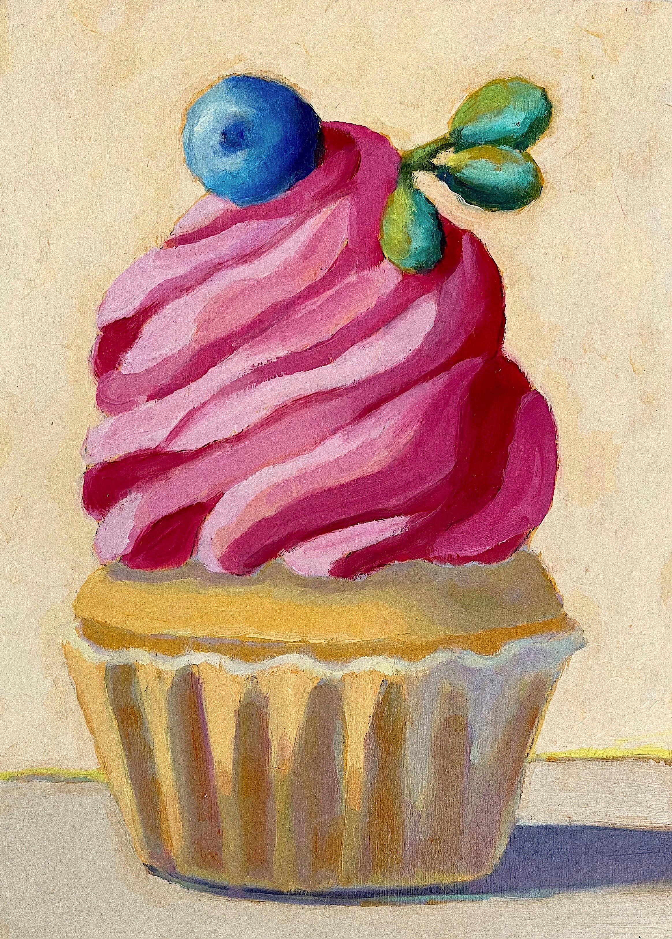 Pat Doherty Still-Life Painting - Raspberry Swirl, Oil Painting