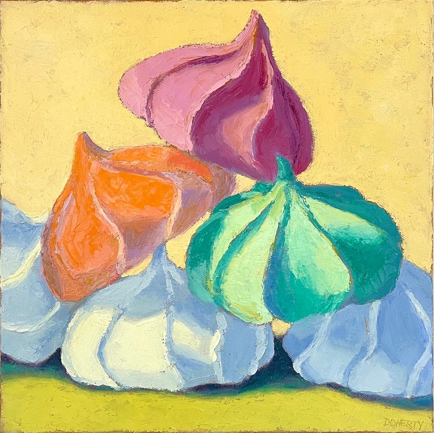 Pat Doherty Still-Life Painting - Stacked Meringues, Oil Painting