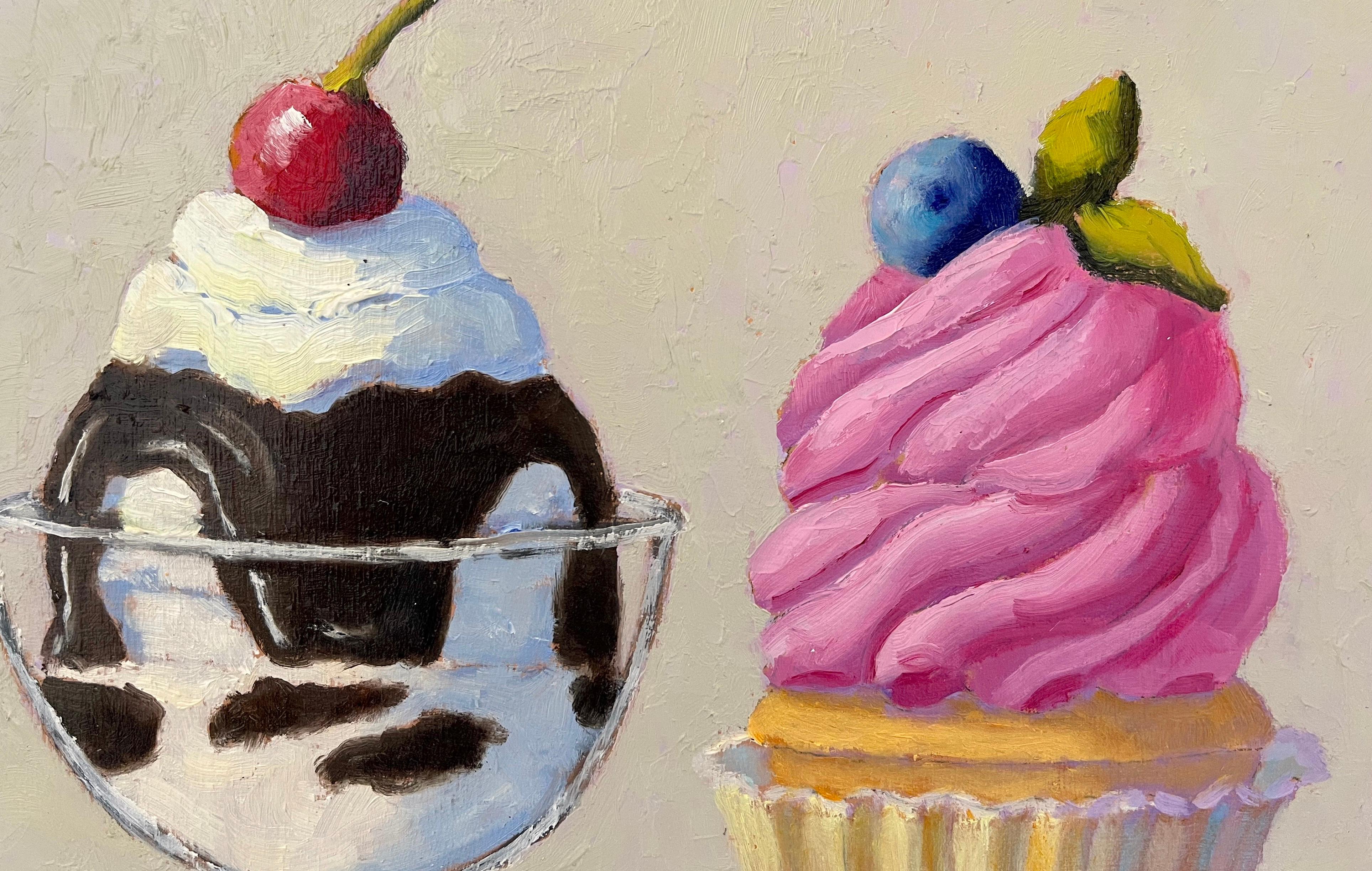<p>Artist Comments<br>Artist Pat Doherty serves a still-life of aÂ chocolate sundae next to a raspberry swirl cupcakeâ€”a perfect Sunday morning treat. 