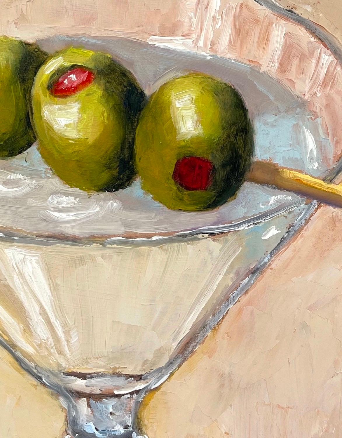 Three Cocktail Olives, Oil Painting For Sale 2
