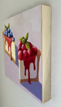 Two Slices of Cheesecake, Oil Painting
