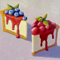 Two Slices of Cheesecake, Oil Painting