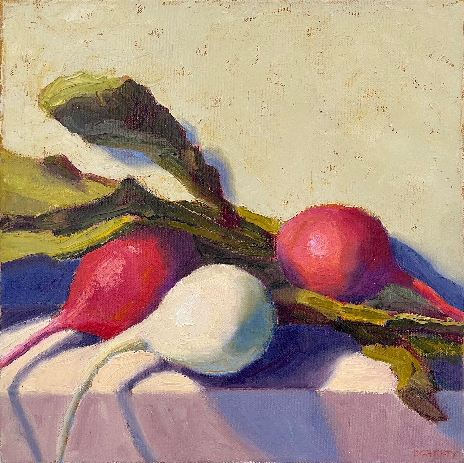 Still-Life Painting di Pat Doherty - Ravanello bianco, Pittura a olio