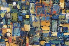Astrazione geometrica a impasto - Tecnica mista con encausto e pittura a olio, firmata