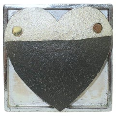 Pat Flynn Sterling, Nickel & 18K Herz Anstecknadelbrosche