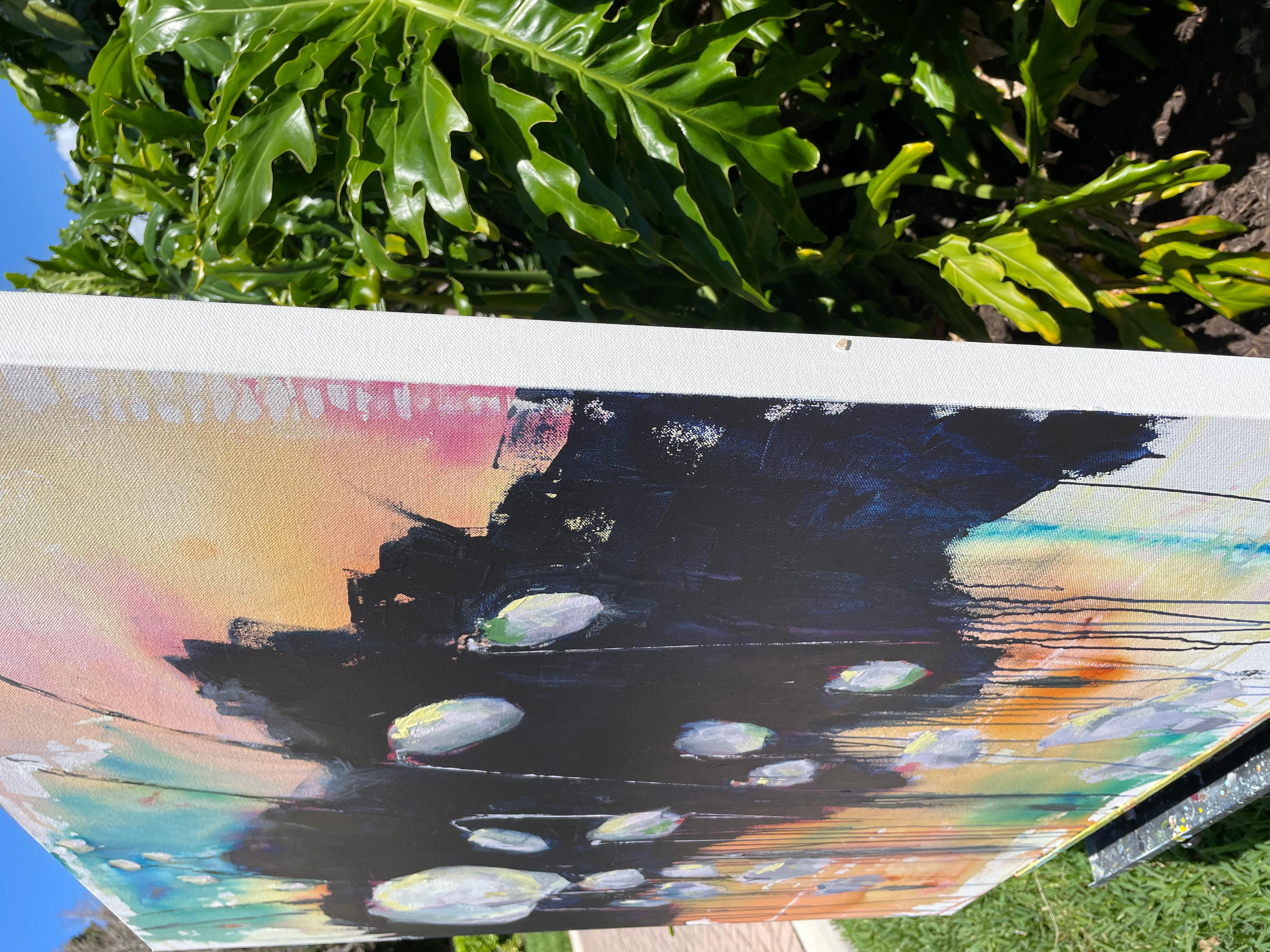 Bloom, Pittura astratta - Painting di Pat Forbes