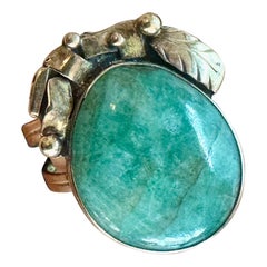 Pat Honanie Ring 14K Gold Turquoise Native American Indian Rare