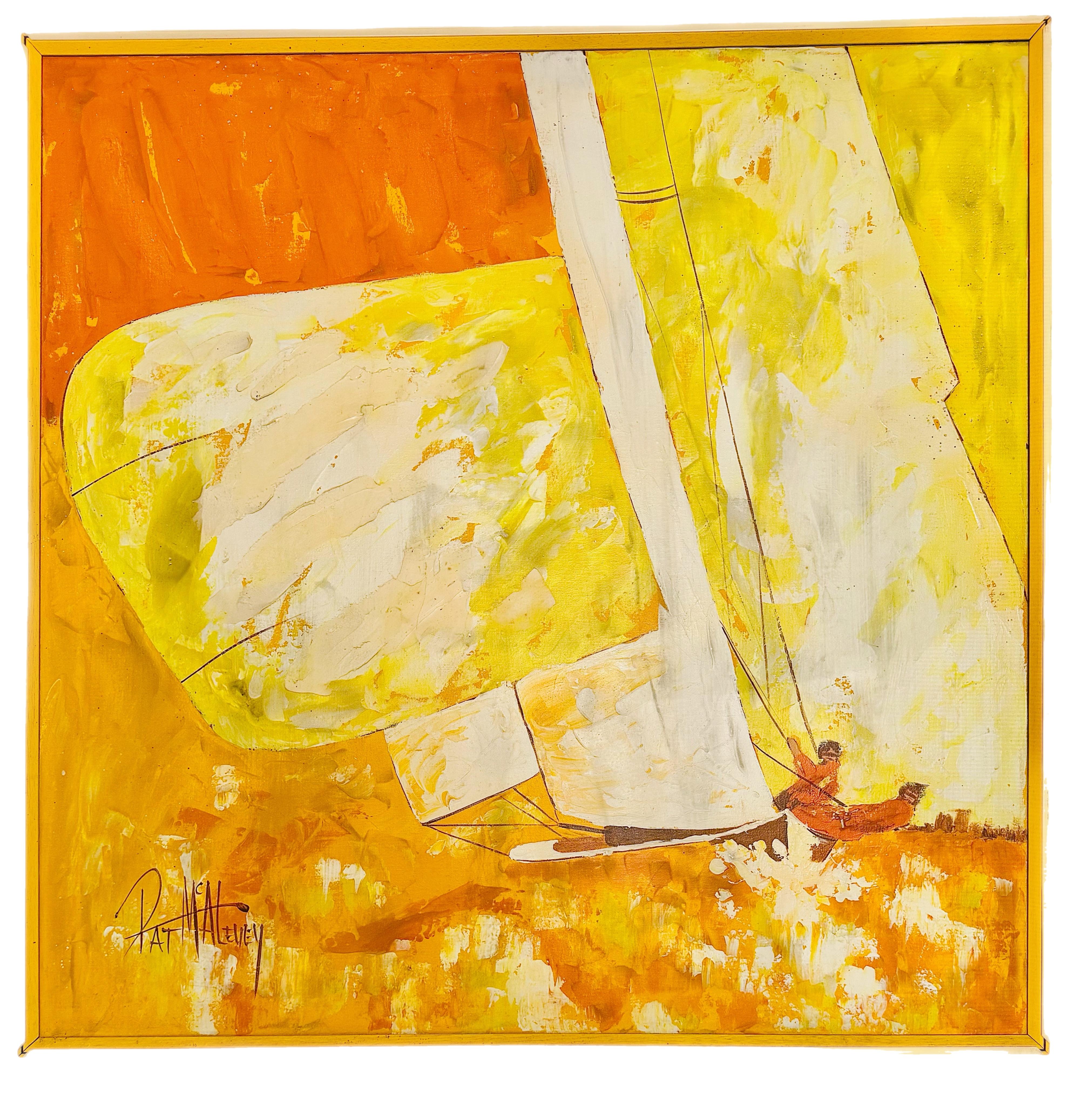 Pat McAlevey Mid Century Modern Abstract 
