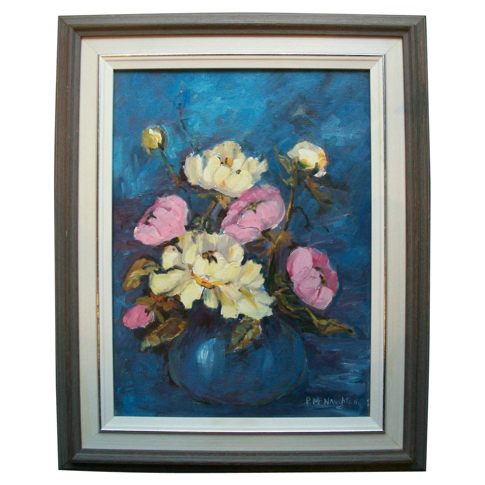 Pat McNaughton, „Blue Rhapsody“, Ölgemälde auf Tafel, Kanada, um 1980 im Angebot