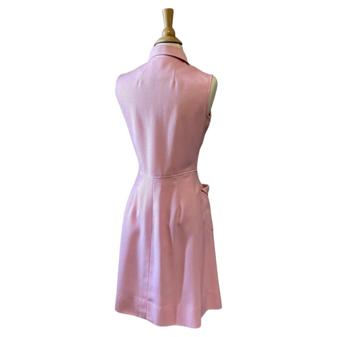 Brown Pat Premo Pink Dress, Circa 1960s For Sale