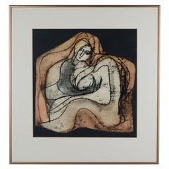 Pat Rini Rohrer, Pintura moderna orgánica de mediados de siglo, enmarcada