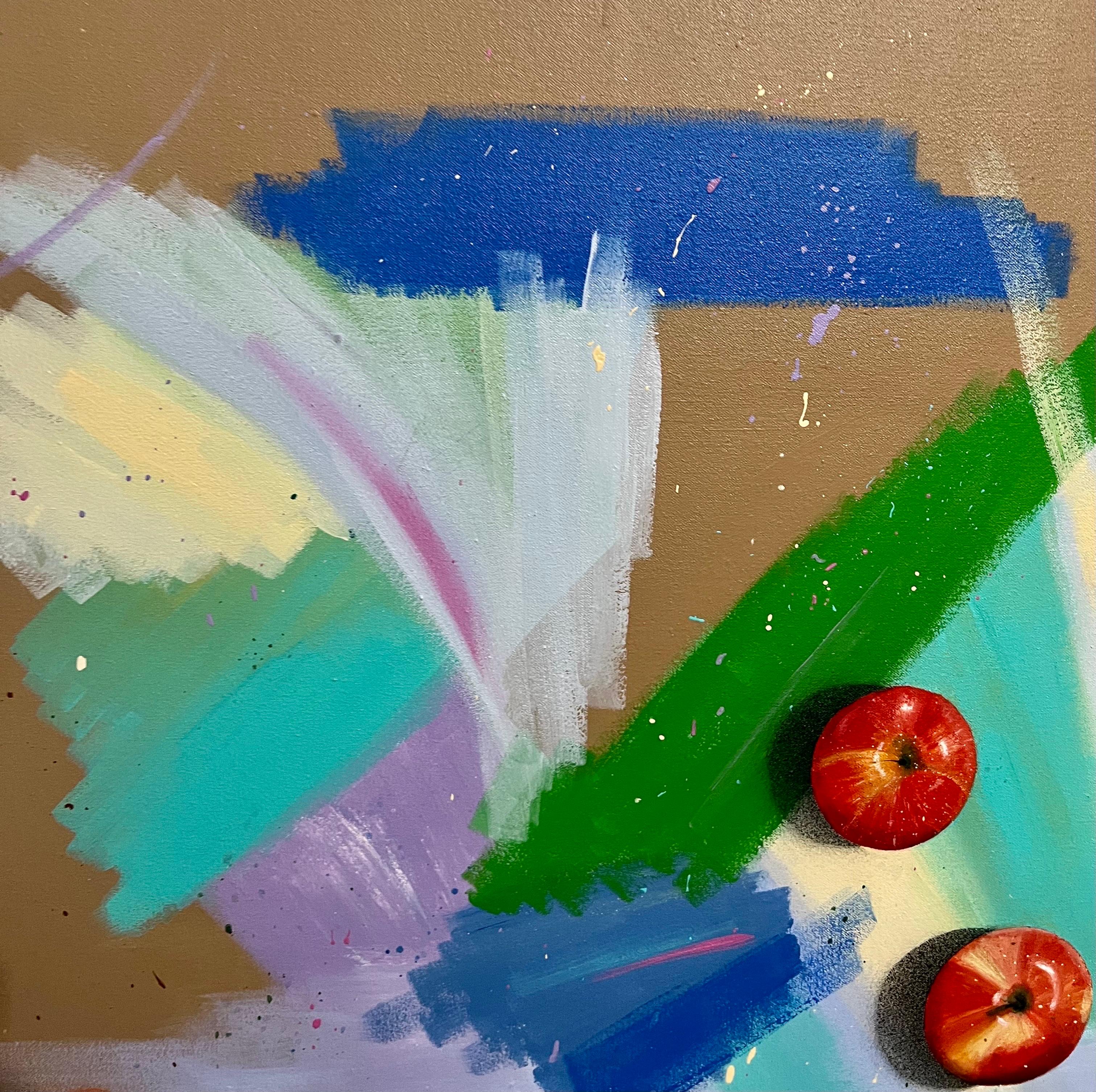 Großes Acrylgemälde von Pat Rosenstein,  Amerikanische Künstlerin, Absolventin des Pratt Institute, deren Werke auf zahlreichen Ausstellungen zu sehen waren. Rosenstein, dessen Werk manchmal als surrealistisch oder 