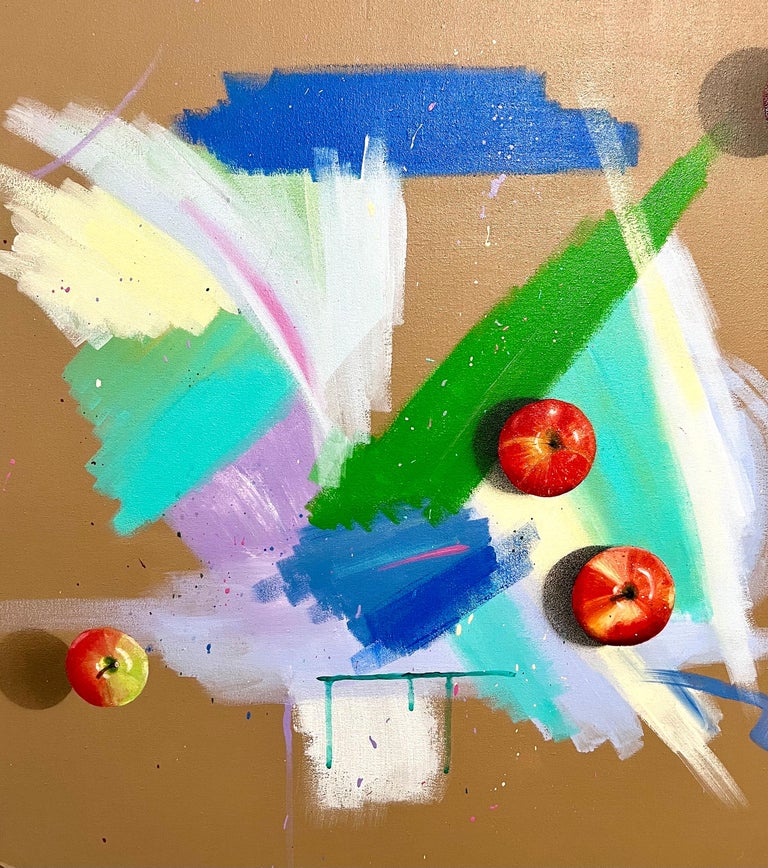 Pat Rosenstein Large Trompe L'oeil Hyperrealism Painting Abstract