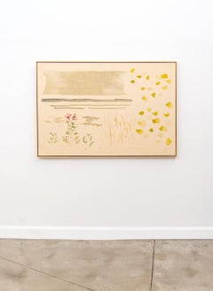 „Across the Water“ – ruhige, ausdrucksstarke, abstrahierte Wasserlandschaft, Acryl auf Leinwand