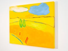 After Noon - yellow, orange, minimalist, abstract, landscape, acrylic on canvas