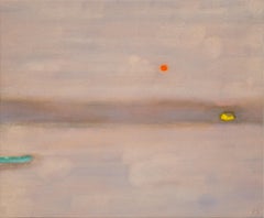 Árnica - Pintura abstracta de paisaje, acrílico sobre lienzo, años 2000